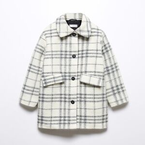 Mango Kids CHECK PATTERN TEXTURED COAT